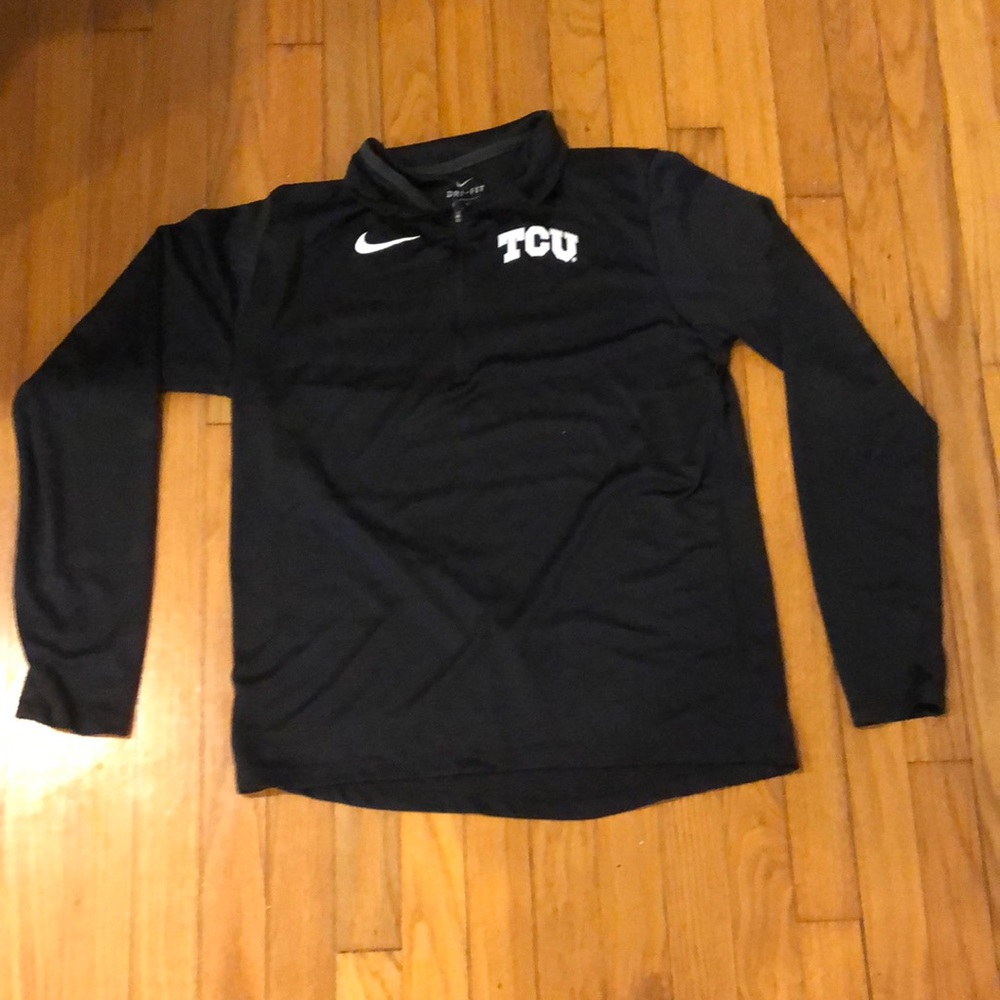 Medium TCU black quarter zip
